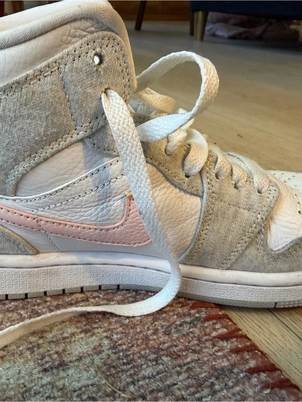 Nike Jordan’s Women's White and Light Gray High-Top Sneakers